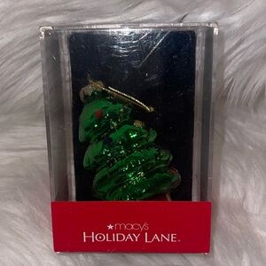 Macy’s Holiday Lane Molded Glass Christmas Tree Ornament